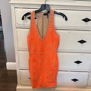 BCBGMaxAzria Vibrant Orange Mini Dress